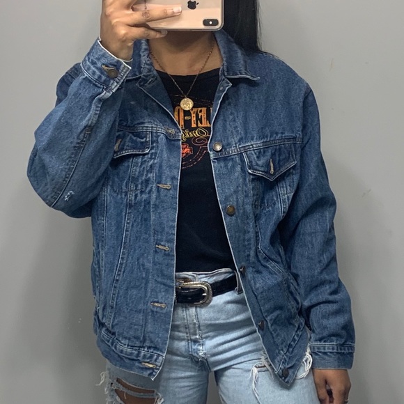 Vintage Jackets & Blazers - Vintage Denim Trucker Jacket SZ L